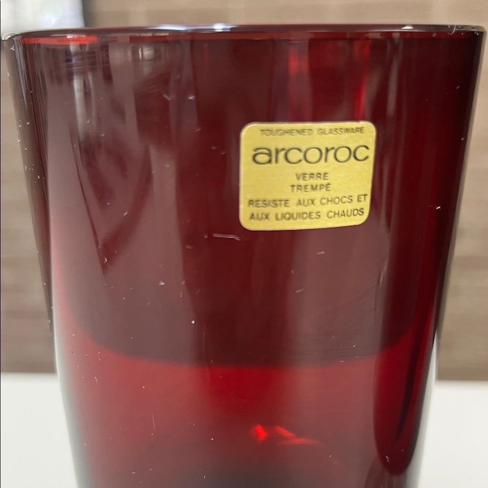 Arcoroc Ruby Red Glass Goblets - Set of 4 - Picture 2 of 11